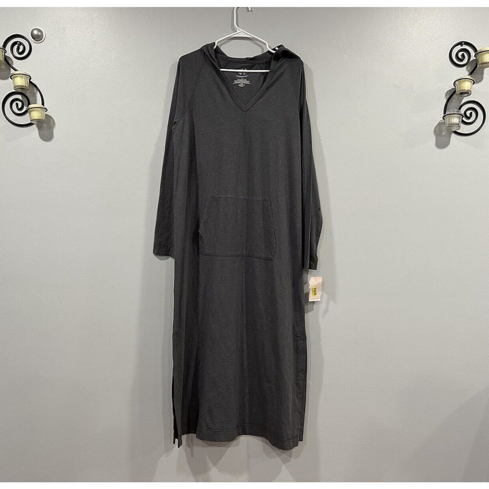 Cabernet Gray Hooded Long Sleeve Dress Large L NEW